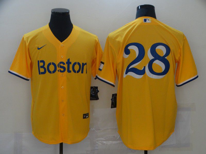 Men Boston Red Sox #28 No name Yellow Game 2021 Nike MLB Jerseys